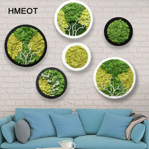 Homemade Artificial plants Living room wall hanging Eternal flower moss photo frame  DIY home decoration accessories modern